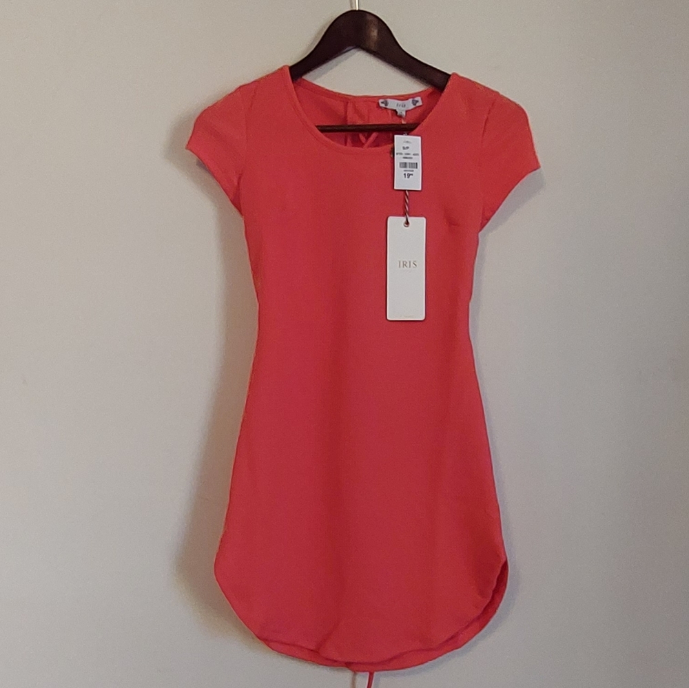 Pink Lace Up Dress
